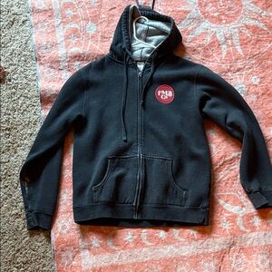 Black Hoodie with Red Logo